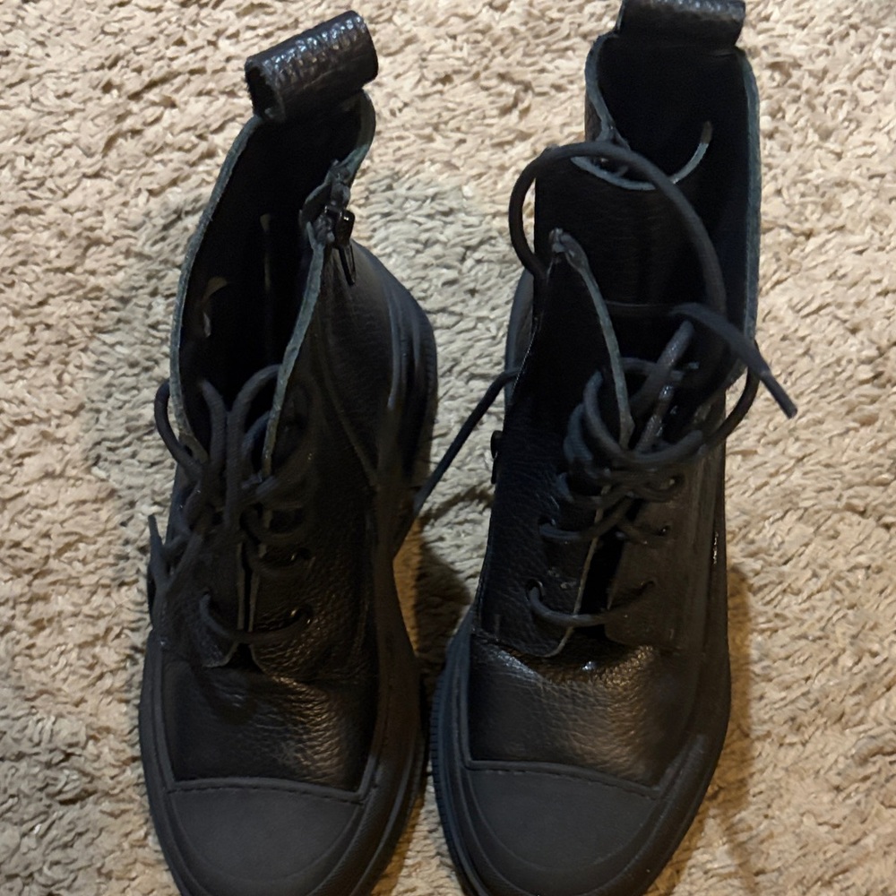 Cordani Black Leather Moto Boots Size 5 | $400 Retail | Chunky Sole | EU Made